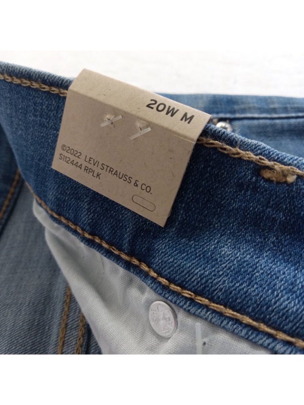 Levi's 724 High-Rise Slim Straight Jeans Women's Plus Size 20W Distressed Medium - Picture 11 of 16